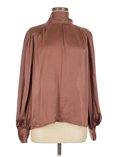 Pre-owned Flying Tomato Long Sleeve Blouse In Brown