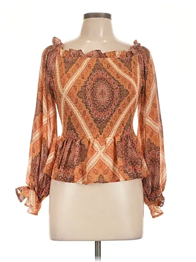 Pre-owned Flying Tomato Long Sleeve Blouse In Orange