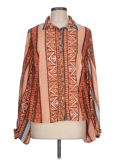 Pre-owned Flying Tomato Long Sleeve Blouse In Orange