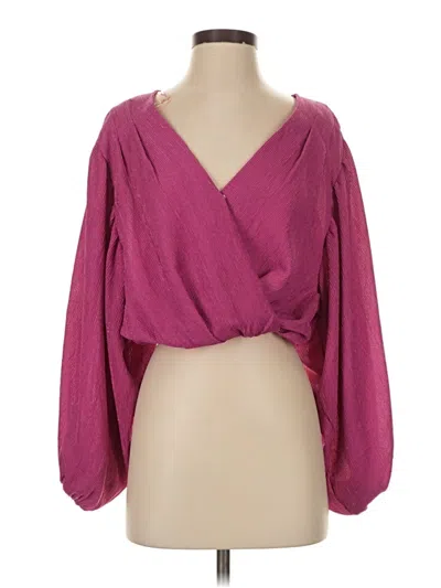 Pre-owned Flying Tomato Long Sleeve Blouse In Pink
