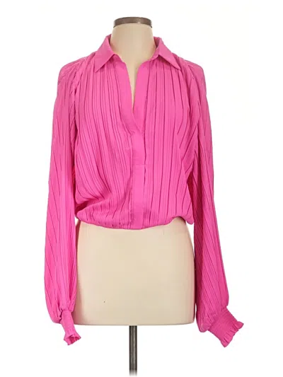 Pre-owned Flying Tomato Long Sleeve Blouse In Pink