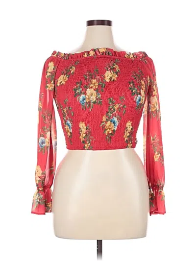 Pre-owned Flying Tomato Long Sleeve Blouse In Red