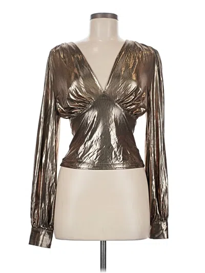 Pre-owned Flying Tomato Long Sleeve Blouse In Silver