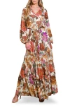 Flying Tomato Fall Flowers Maxi Dress In Cream In White