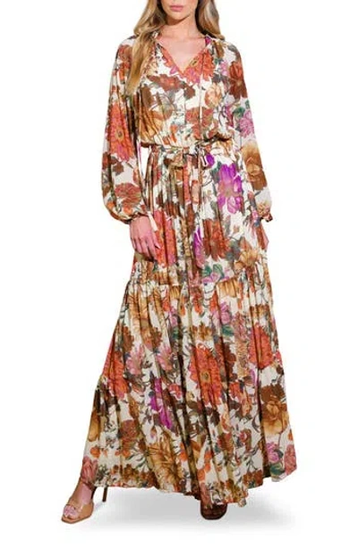 Flying Tomato Fall Flowers Maxi Dress In Cream In Pink