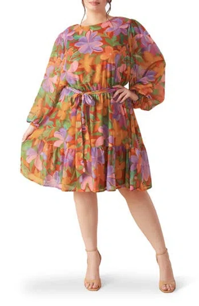 Flying Tomato Long Sleeve Print Minidress