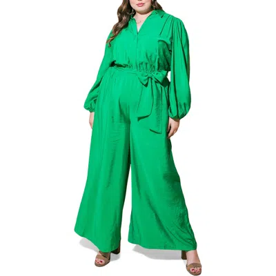 Flying Tomato Long Sleeve Solid Woven Jumpsuit