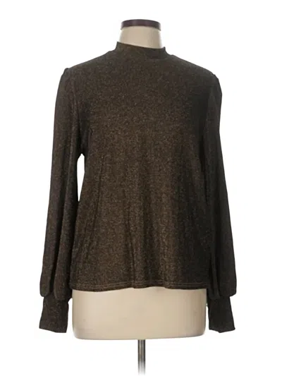 Pre-owned Flying Tomato Long Sleeve Top Brown Turtleneck Tops
