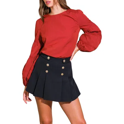 Flying Tomato Long Sleeve Top In Burgundy