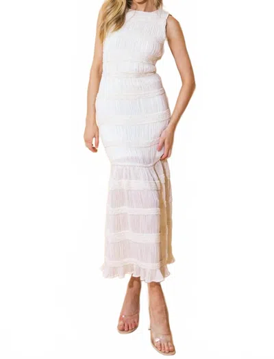 Flying Tomato Milos Textured Midi Dress In White