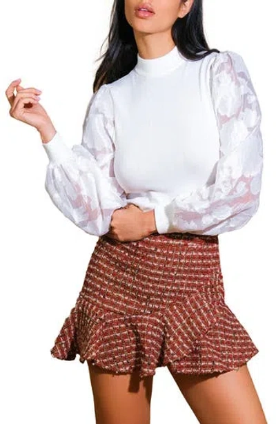 Flying Tomato Mixed Media Top In White