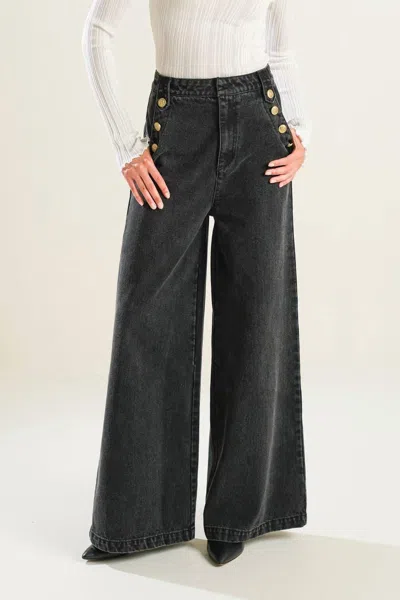 Flying Tomato Mystic Sands Washed Jeans In Black