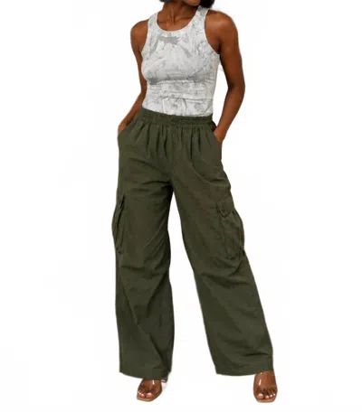 Flying Tomato Nomad Cargo Pants In Olive In Green