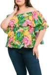 Flying Tomato Off-the-shoulder Top In Green