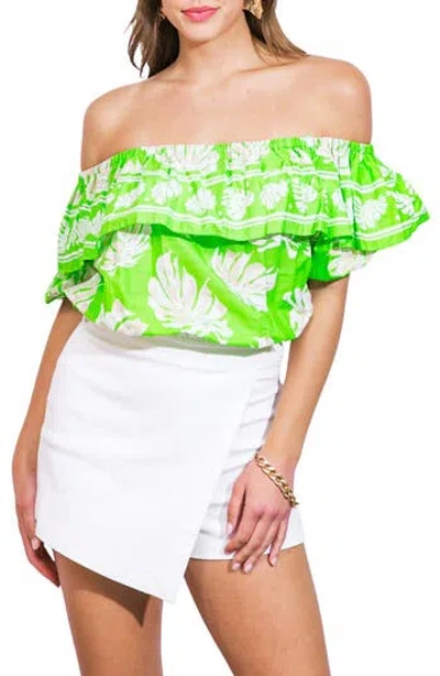 Flying Tomato Off The Shoulder Top In Green