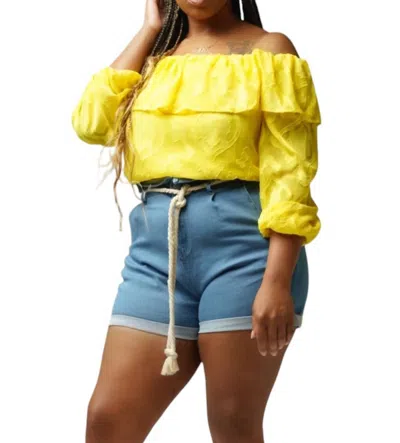 Flying Tomato Off The Shoulder Top In Yellow