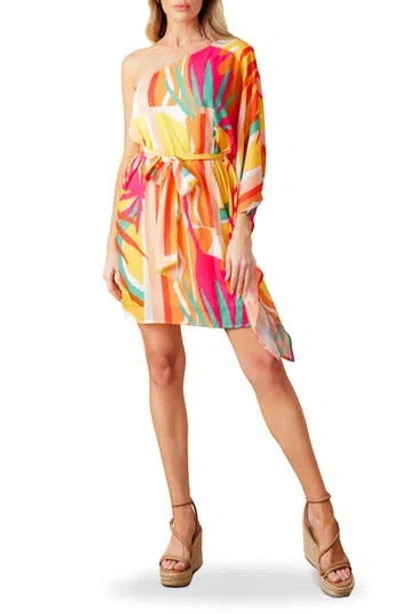 Flying Tomato One Shoulder Shift Dress In Multi