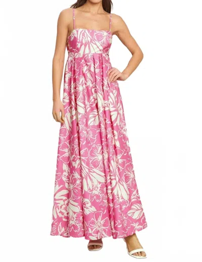 Flying Tomato Open Back Maxi Dress In Pink Multi