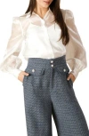 Flying Tomato Organza Embellished Button-up Shirt In White