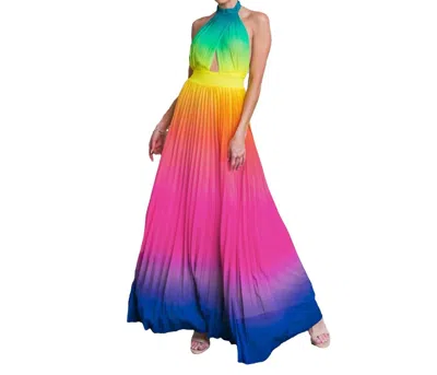 Flying Tomato Over The Rainbow Ombre Maxi Dress In Multi