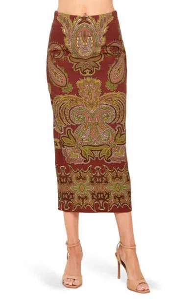 Flying Tomato Paisley Print Pencil Skirt In Multi
