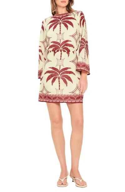 Flying Tomato Palm Print Minidress In Maroon