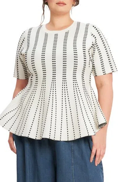 Flying Tomato Peplum Sweater Top In Multi