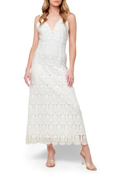 Flying Tomato Pineapple Lace Maxi Dress In Off White