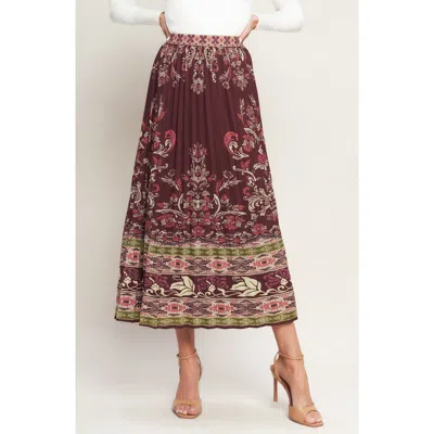 Flying Tomato Pleated Midi Skirt In Brown