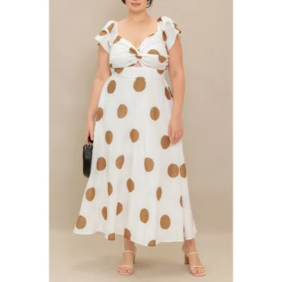 Flying Tomato Polka Dot Midi Dress In White