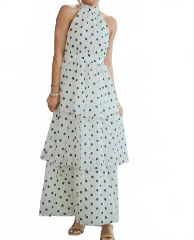 Flying Tomato Polka Dot Tiered Dress In Ivory And Black In White
