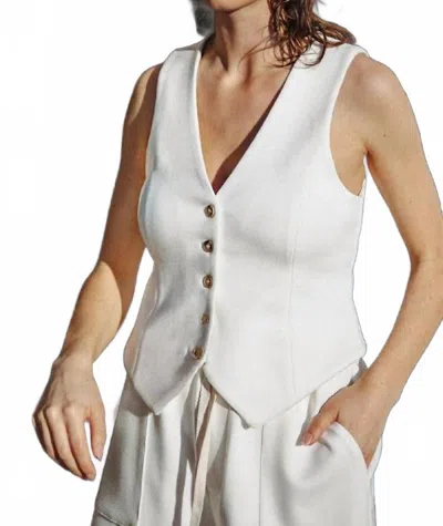 Flying Tomato Ponti Knit Vest In Off-white