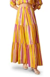 Flying Tomato Sunset Summer Maxi Skirt In Magenta Multi In Multi