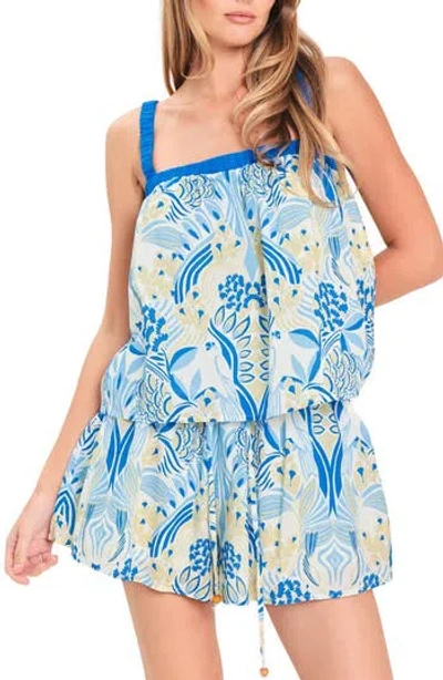 Flying Tomato Print 2-piece Camisole & Shorts Set In Blue