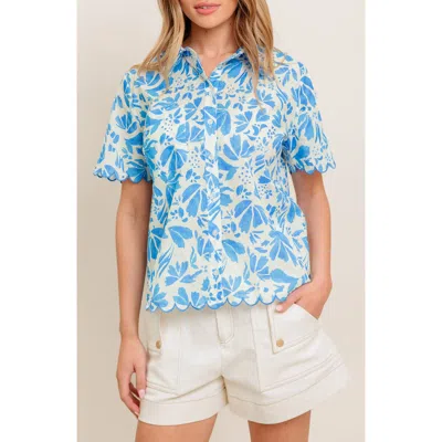 Flying Tomato Print Button-up Shirt In Blue