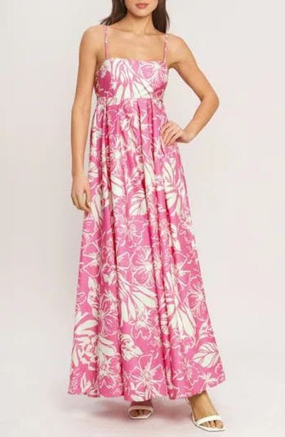 Flying Tomato Print Cotton Maxi Dress In Pink