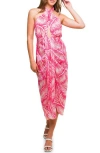 Flying Tomato Print Halter Midi Dress