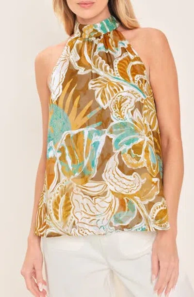 Flying Tomato Print Halter Top In Brown