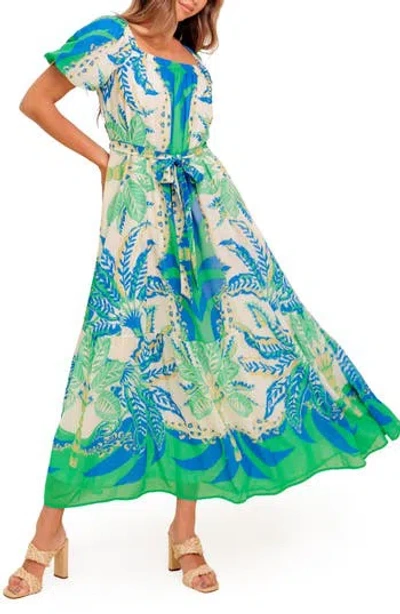 Flying Tomato Print Maxi Dress In Green