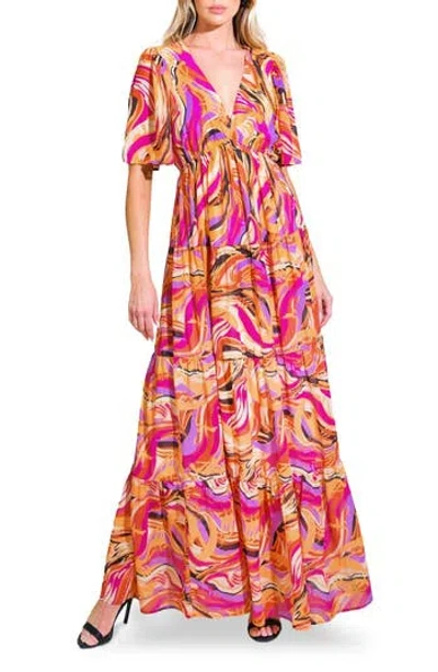 Flying Tomato Print Maxi Dress In Multi