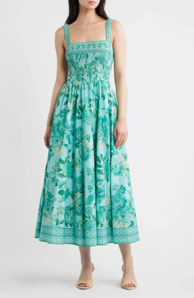 Flying Tomato Print Midi Dress In Green