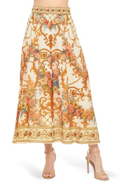 Flying Tomato Print Midi Skirt In Multi