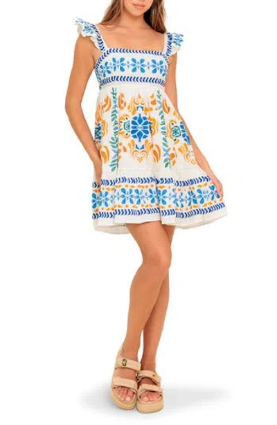 Flying Tomato Print Minidress In White