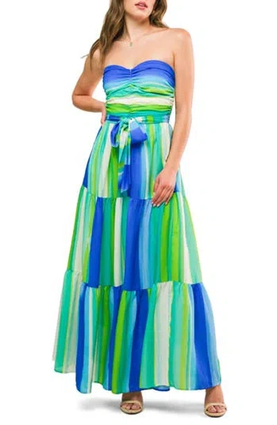 Flying Tomato Print Strapless Midi Dress