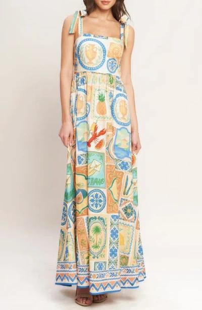 Flying Tomato Print Tie Strap Sundress In Multi