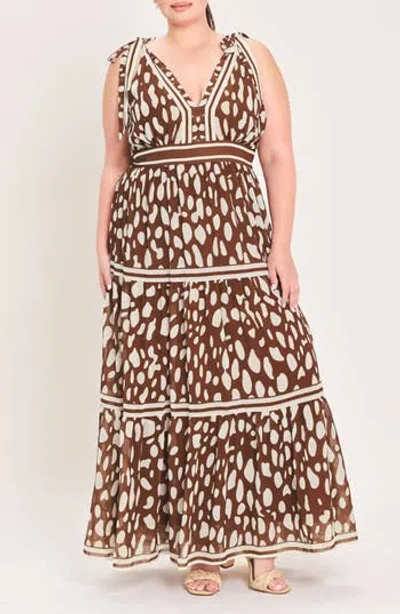 Flying Tomato Print Tiered Maxi Dress In Multi