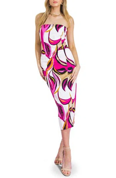 Flying Tomato Print Twill Midi Dress