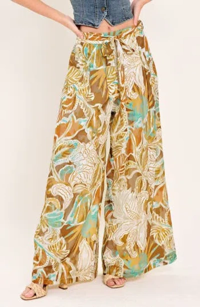 Flying Tomato Print Wide Leg Pants In Green