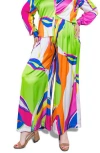 Flying Tomato Print Woven Satin Pants In Multi