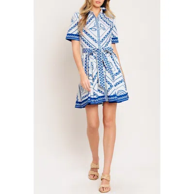 Flying Tomato Printd Belted Shirtdress In Multi